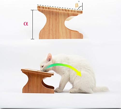 Lovepet Solid Solid Bamboo Mesa de jantar elevada para animais de estimação Tigela de estimação para cães pequenos