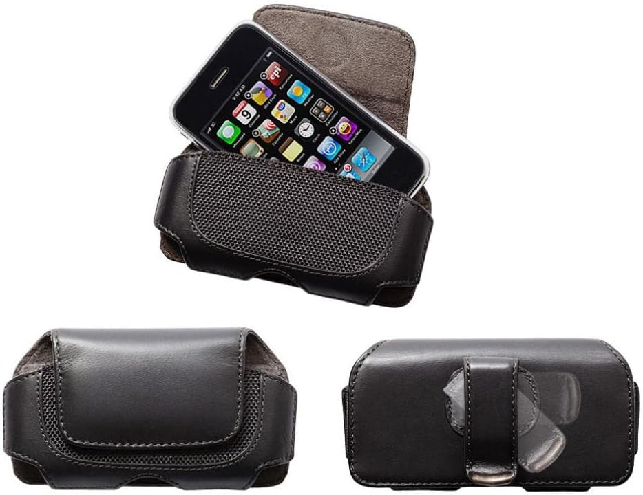 Bolsa do coldre de couro de clipe de estojo bolsa de capa de couro carrega protetor compatível com LG Optimus 2 - Optimus
