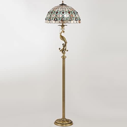 LhllHl All-Colpper Floor Lamp Shell Lampshade de alto valor Sofá de sala de estar francesa ao lado da lâmpada de lâmpada do chão