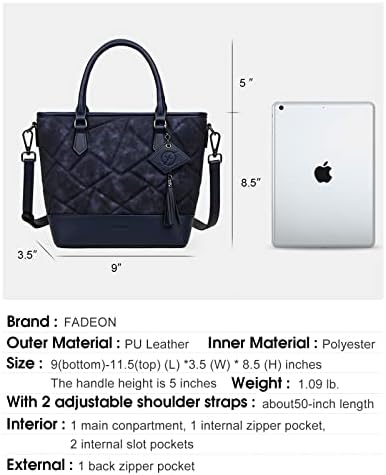 Fadeon Laptop Backpack Burse for Women Moda Pu Ladies Bolsa de ombro e bolsa de bolsa de bolsa Crossbody com 2 tiras
