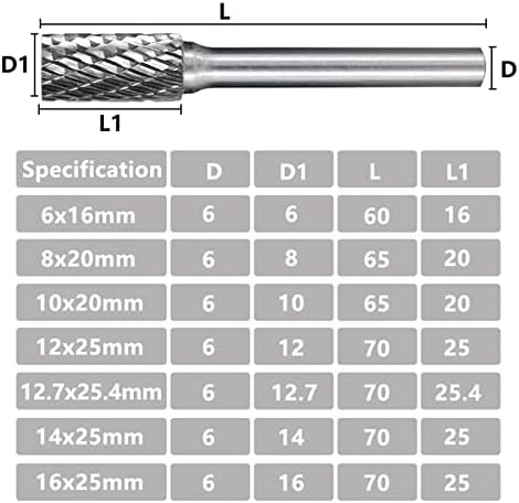 Arquivos rotativos de corte duplo htawi para diâmetro de metal 12-25,4 mm de 6 mm de tungstênio hastes de tungstênio bit