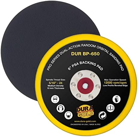 DURA -GOLD 6 Green Film PSA Sanding Discs - 120 Grit & 6 PSA Da Sander Backing Plate Plaw