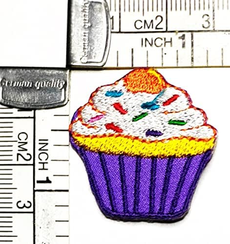 Kleenplus mini cupcakes roxos patches cupcaker sweet padaria infantil adesivo de desenho animado artes de papel bordado artes