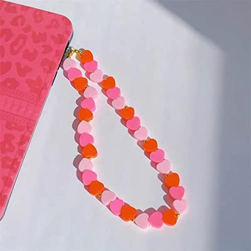 Showkanbay Phone tira, fofinho de telefone rosa, strap-forthe Heart Mobile Chain Chain's Telepho