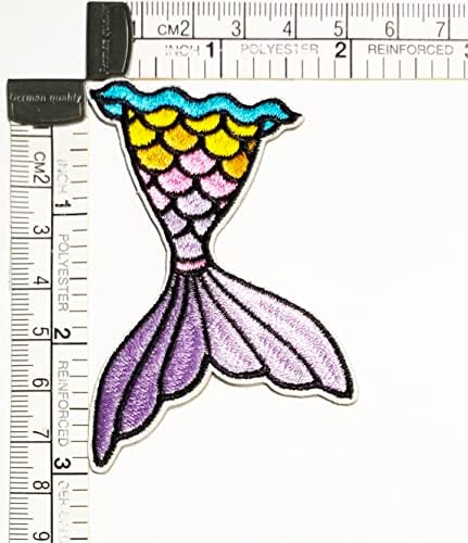 Kleenplus sereia cauda costurá ferro em manchas bordadas desenho animado crianças crianças adesivos de moda artesanato