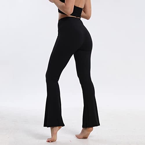 Calça de ioga de bopova feminina calça de sino de baixo v cruzamento de altas pernas de cintura alta calças de escalada casual