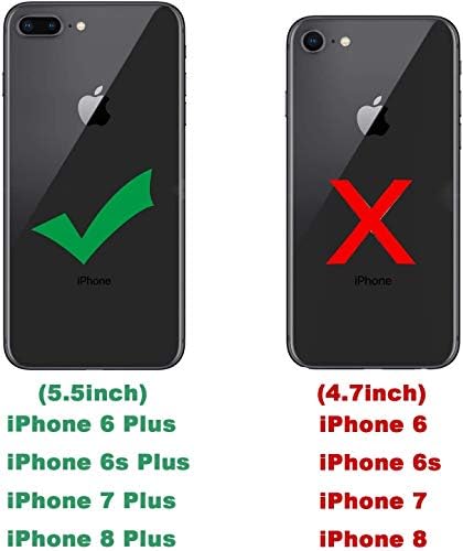 Leyi compatível para iPhone 8 Plus Case, iPhone 7 Plus, capa iPhone 6 Plus com protetor de tela de vidro temperado [2pack], capa