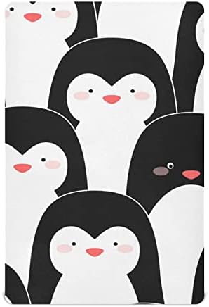 Lençóis de berço de pinguins para bebê macio e respirável folhas de berço de máquina lavável lençol de berço equipado para menino