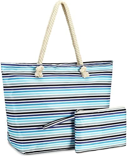 Bolsas de praia para mulheres à prova d'água à prova de areia Bolsa de saco de piscina com zíper para sacos de viagem à praia