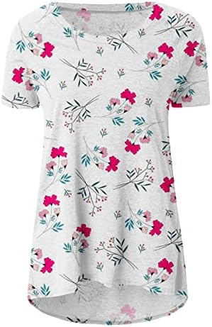 Tops estampados florais para feminino 2023 Camisetas de manga curta camisetas de verão camisetas