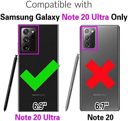 Caixa de telefone para Samsung Galaxy Note 20 Tampa da carteira Ultra 5G com protetor de tela Flip Zipper Credit Holdter