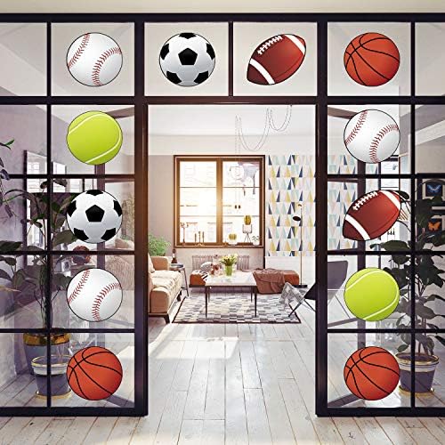 Cutouts de esportes Decorações de festas esportivas Versáteis de decoração de sala de aula esportes bolas de papel com pontos