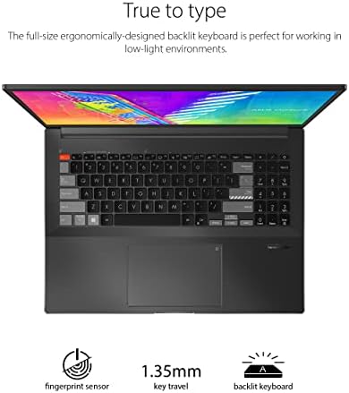 Laptop ASUS Vivobook Pro 16x, exibição de 16 Wquxga 16:10, Intel Core i7-12650H CPU, NVIDIA GeForce RTX 3050 Ti,