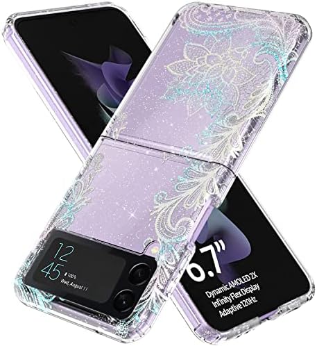 Caso de design de descoloração de Wegoodsun compatível com Samsung Galaxy Z Flip 3 5G, caixa de telefone protetora com brilho
