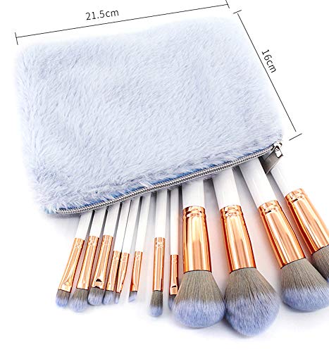 Wenjing 12pcs Makeup Powors pincéis definidos com estojo de bolsa para pincel bronzeador em pó para processo de maquiagem