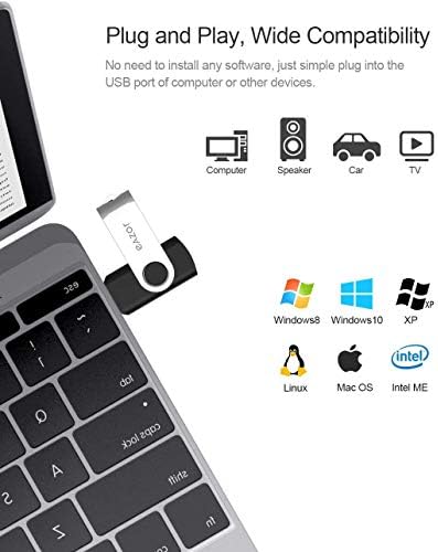 EAZOR USB Flash Drive 64GB - Interface USB 2.0 Digital, Drive de polegar com design giratório, compatível com computador/laptop/armazenamento de memória externa, unidade de pular para foto/backup de vídeo