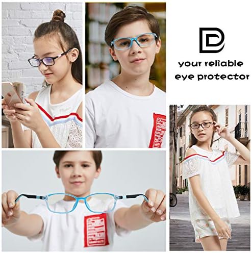 Duco azul óculos leves para crianças meninos meninas azuis Ray bloqueando óculos de computação fofa de gama de TV para crianças K015