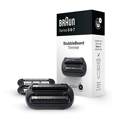 Braun Easyclick Stubble Beard Aclamação para as séries 5, 6 e 7 Shaver elétrico 5018s, 5020s, 6075cc, 7071cc, 7075cc, 7085cc, 7020s, 5050cs, 6020s, 6072cc, 7027cs, 5050cs, 6020s, 6072cc, 7027cs