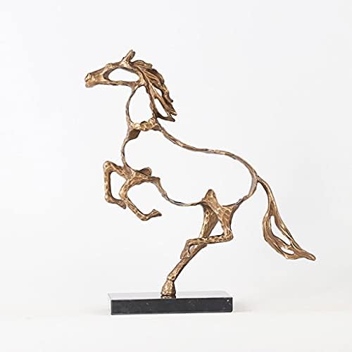 Estátua da escultura Fatuetas colecionáveis ​​Novo abstrato chinês Cast Ferro Animal Horse Decoração Geral Tang MA Decoração de Desktop