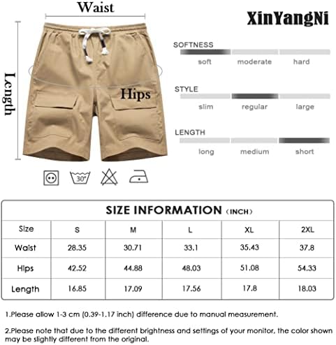 Xinyangni feminina para caminhada shorts shorts com bolsos de cintura elástica de golfe de golfe de algodão