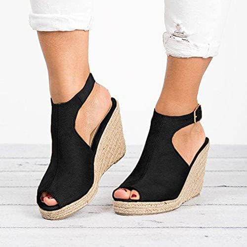 Sandálias Shakumy para mulheres de verão casual, sandálias de fivela de tornozelo feminino clipe de dedo chinelos lisos lisos