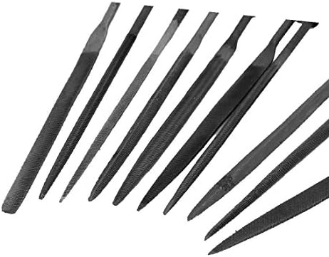 X-Dree 3mm x 140mm Manuseio de plástico quadrado Ferramenta de arquivos redondos e redondos Ferramenta de ferramenta 10 em 1 (Juego