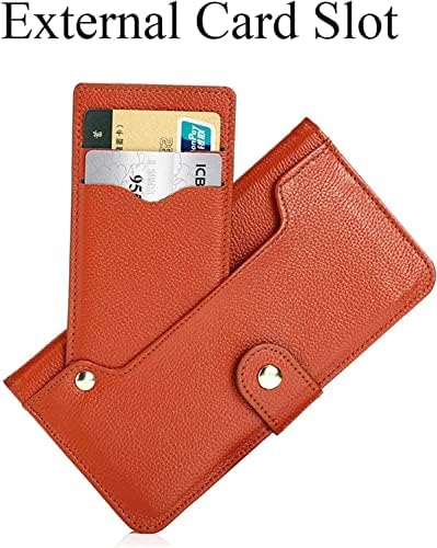 Caixa da carteira de Sawidee para iPhone 14 Plus, suporte de couro genuíno premium Magnetic Folio Stand Flip Case Cappo de choque