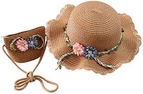 Meninas meninas flor larga largura chapéu de verão chapéu de sol dobrável viseira chapéu de praia chapéus de flores com bolsa de