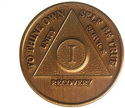 1 ano de aniversário de bronze - medalhão de recuperação/moeda/chip