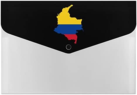 Mapão de bandeira da colombia Expanding File Pasta 6 Bolsos Organizador de Arquivos de Acordo de Acordens Pastas fofas para