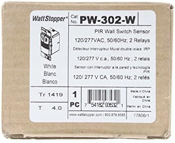Watt Stopper PW-302-W 2 Sensor de ocupação de interruptor de parede, 120/277V 1200W branco