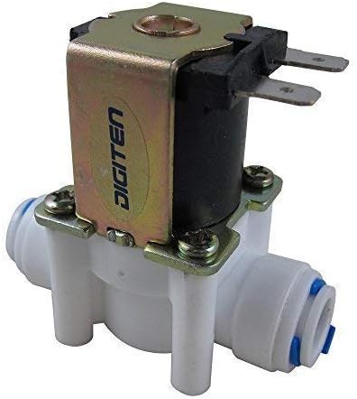 Digiten 24V 1/4 de válvula solenóide de água alimentação de entrada normalmente fechada N/C Connect rápido para o
