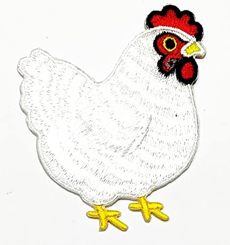 Kleenplus 3pcs. Desenho animado de frango branco crianças crianças bordadas ferro em costura em crachá para jeans jaquetas chapéus