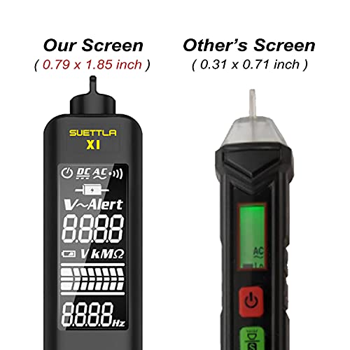 Testador de tensão/caneta de testador de tensão sem contato, faixa dupla AC 6V-1000V/90V-1000V com tela LCD, detector
