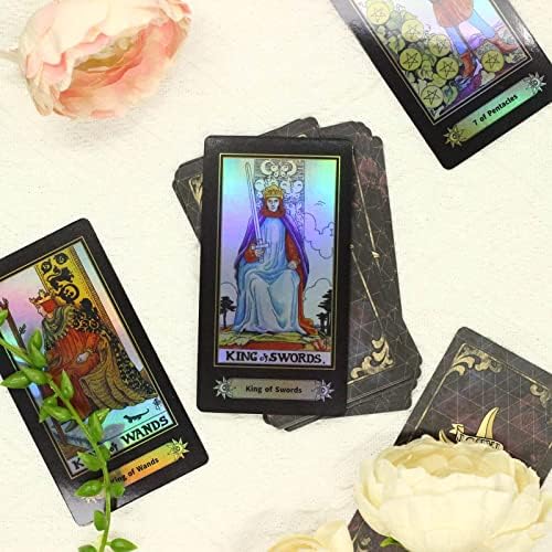 Aiewev Tarot Cards Set com Bag & Manual, Deck de Tarô portátil com guia, 78 Classic Divination Tarot Fortune, dizendo que o jogo