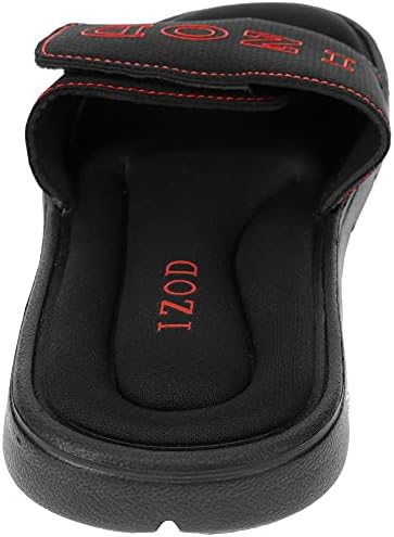 Izod Memory's Memory Foam Sandal, Slide esportivo ajustável em velcro, tamanho 7 a 12