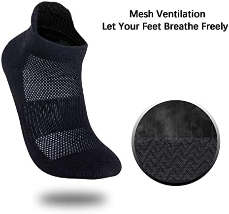 FLSHMCEN 8 Pares do tornozelo masculino de meias de corrida de algodão Baixa esportiva respirável de baixo corte para mulheres