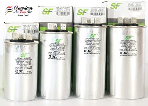 Capacitor de corrida dupla Trane SF - 80+10 MFD μF - 370/440 Volts - Capacitor -rodada dupla - para motores CA, ventiladores ou compressores CA