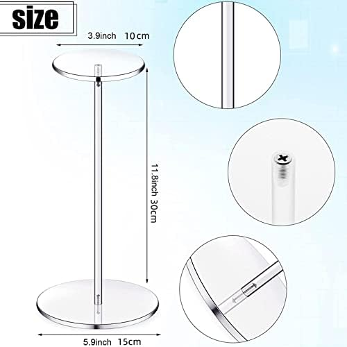 Clear Acrílico Hat Stand Rack Stand Pedestal Display Display Rack Racker Round Suport para exibição Pedestal Barbell