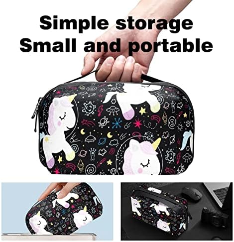 Sacos de cosméticos à prova d'água, Unicorn Black Space Galaxy Travel Sacos de cosméticos, sacos de maquiagem portáteis multifuncionais,