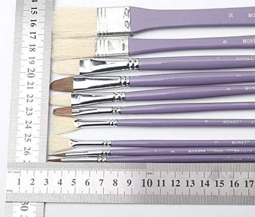 SXDS 10pcs suporta pincel de pincel conjunto de nylon acrílico tintas digitais Artista de tinta óleo pincel de tinta linha de caneta