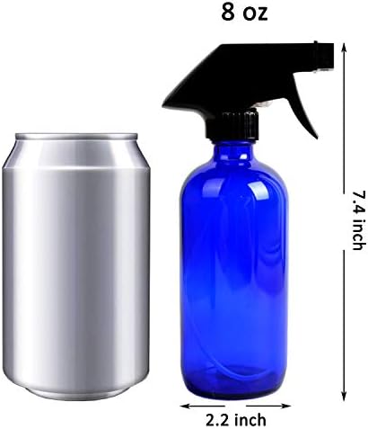 Garrafas de spray de vidro azul vazio Youngever 5, 8 onças de recipiente recarregável para óleos essenciais, produtos de limpeza
