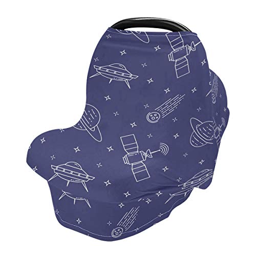Cosmos espacial tampas de assento de bebê - capa de cadeira alta do dossel de carrinho, dossel de banco de carro múltiplo, para bebês e mães que amamentam