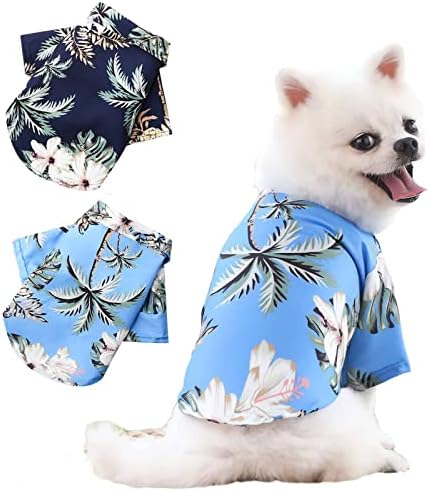 Camisa de cachorro médio pequena, roupas de cachorro havaiano para filhotes e gatos