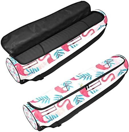 Bolsa de tapete de ioga ratgdn, padrão flamingo Exercício de ioga transportadora de tapete full-zip yoga tape