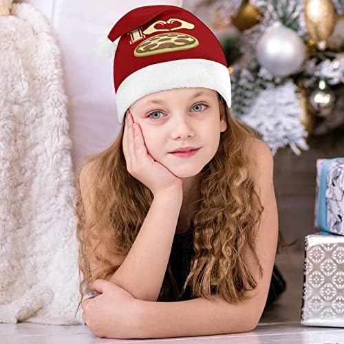 Eu amo pizza chapéu de natal personalizado chapéu de santa engraçado decorações de natal