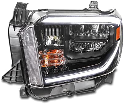 ZMAUTOPARTS DRL TUBO FARIÇO DE PARTILHO BLACK DOTRADOR COMPATÍVEL COM 2018-2021 TOYOTA TUNDRA [LED embutido]