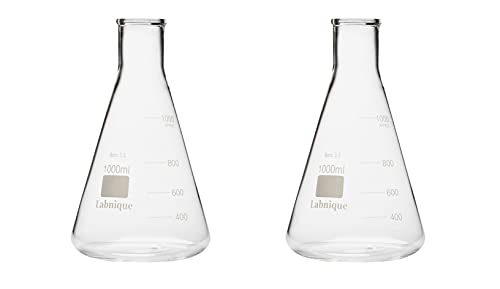 Flask cônico de vidro/balão Erlenmeyer com boca estreita, 1000ml
