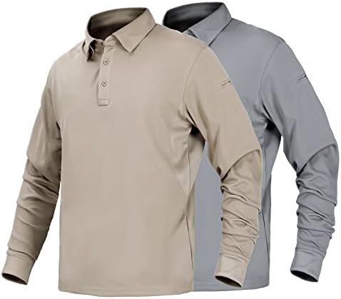Mier Men's Outdoor Performance Tactical Camisetas longas e curtas de manga curta, que bebem umidade, proteção solar