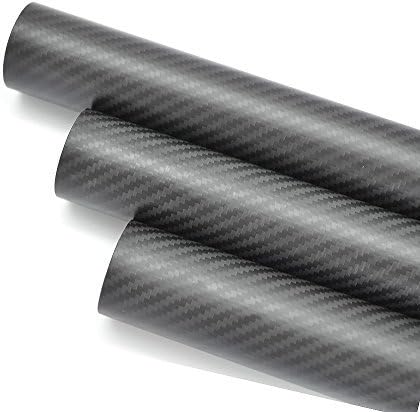Whabest 1pcs 3k Roll embrulhado Tubo de fibra de carbono 64 mm OD x 60mm ID x 500mm Material composto de carbono/Tubos